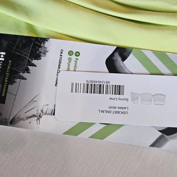 Kyodan Tennis pickleball skort lime green skirt  sz M/L  pleated  NEW - Picture 3 of 6